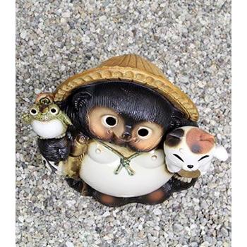 信楽焼 13号招き猫蛙持ち狸 たぬき タヌキ 開運 縁起物 可愛い 信楽焼 13号招き猫蛙持ち狸 たぬき タヌキ 開運 縁起物 可愛い