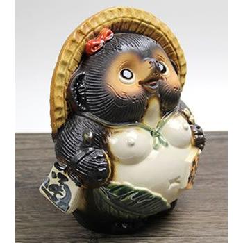 信楽焼 7号お願い狸メス たぬき タヌキ 狸 開運 縁起物 可愛い 陶器