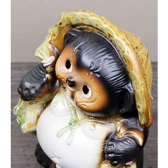 信楽焼 8号ひねり狸オス たぬき タヌキ 狸 開運 縁起物 厄除け 可愛い