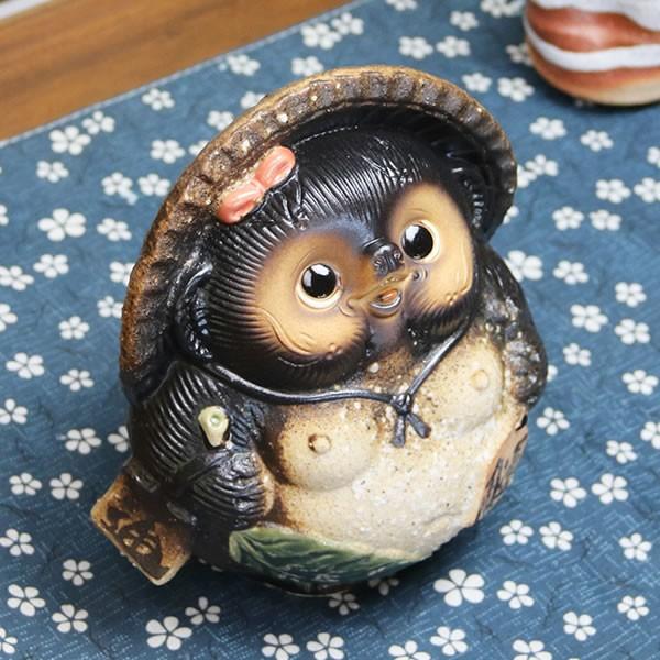 信楽焼 5号お願いメス狸 信楽焼きたぬき 縁起物タヌキ 陶器 信楽焼 5号お願いメス狸 信楽焼きたぬき 縁起物タヌキ 陶器