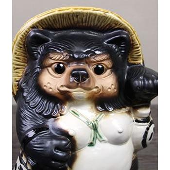 信楽焼 シーサー狸(メス) たぬき タヌキ 開運 縁起物 可愛い 厄除け