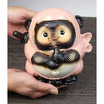 信楽焼 ドロン忍者狸(ピンク) たぬき タヌキ 開運 縁起物 可愛い 信楽焼 ドロン忍者狸(ピンク) たぬき タヌキ 開運 縁起物 可愛い