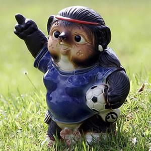 信楽焼 サッカー狸(メス) たぬき タヌキ 開運 縁起物 可愛い 商売繁盛