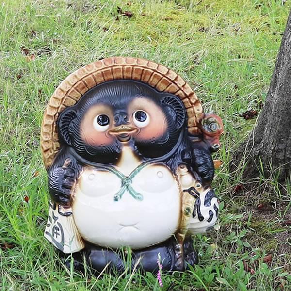 信楽焼 11号福々狸 たぬき タヌキ 狸 開運 縁起物 可愛い 陶器 商売繁盛 ギフト 開店祝 置物 かわいい 信楽焼き ta-0296