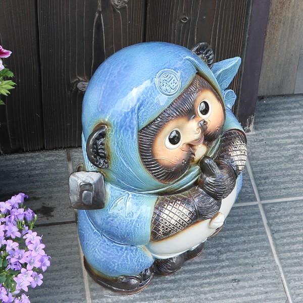 信楽焼 青忍者狸(大)たぬき タヌキ 開運 縁起物 可愛い 陶器 信楽焼 青忍者狸(大)たぬき タヌキ 開運 縁起物 可愛い 陶器