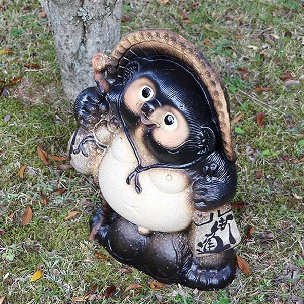 信楽焼 18号古信楽風福狸 たぬき タヌキ 開運 縁起物 可愛い 陶器 商売