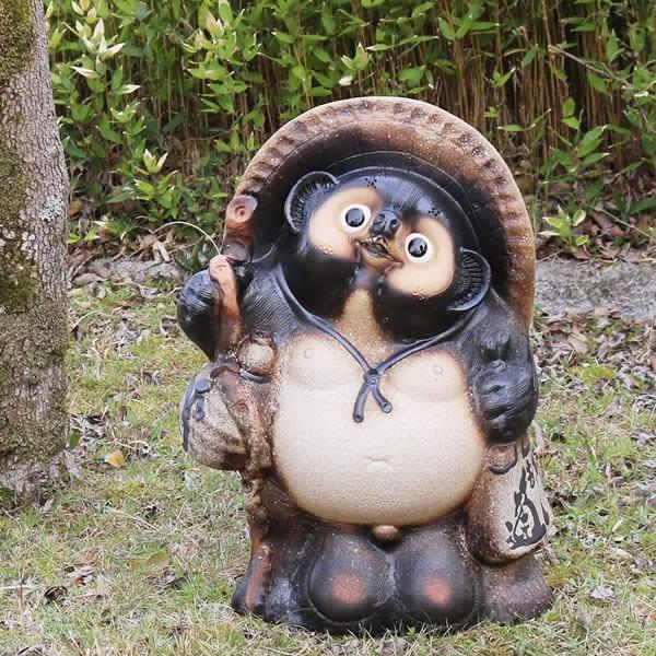 信楽焼 20号古信楽風福ひねり狸 たぬき タヌキ 開運 縁起物 可愛い