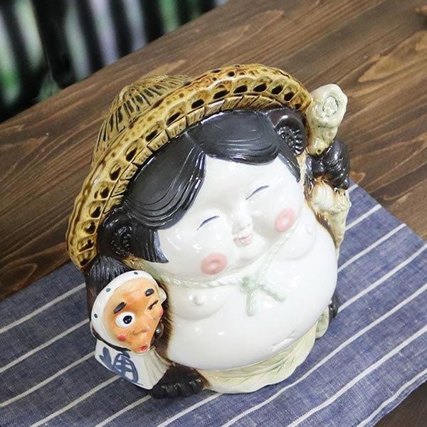 信楽焼 狸 信楽焼たぬき おかめひょっとこ狸 タヌキ 陶器タヌキ たぬき置物 やきもの しがらきやき 焼き物 狸 タヌキ 信楽 やきもの 庭 縁起物 ta-0359|shigaraki|02