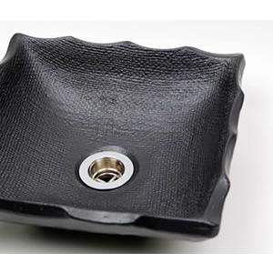 信楽焼 手洗い鉢 洗面ボウル 洗面ボール 陶器 手洗い器 洗面台 トイレ リフォーム 和風 角型 DIY おしゃれ 正角黒マット(ミニ) tr-1010