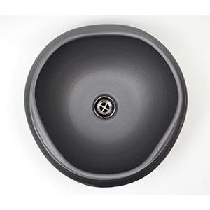 信楽焼 手洗い鉢 洗面ボウル 洗面ボール 陶器 手洗い器 洗面台 トイレ リフォーム 和風 洗面シンク DIY おしゃれ 黒マットたわみ(小型) tr-2197_4