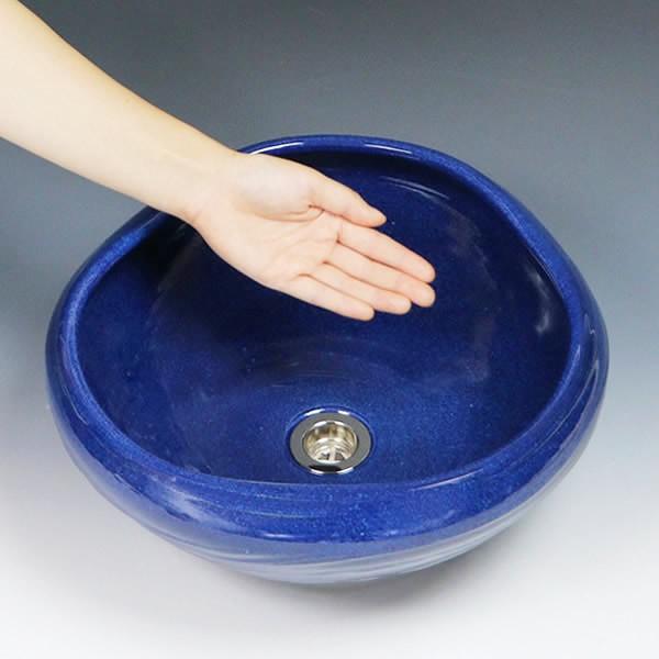 信楽焼 手洗い鉢 洗面ボウル 洗面ボール 陶器 手洗い器 洗面台 トイレ リフォーム 和風 シンク DIY おしゃれ ナマコ色たわみ(小型) tr-2209_2