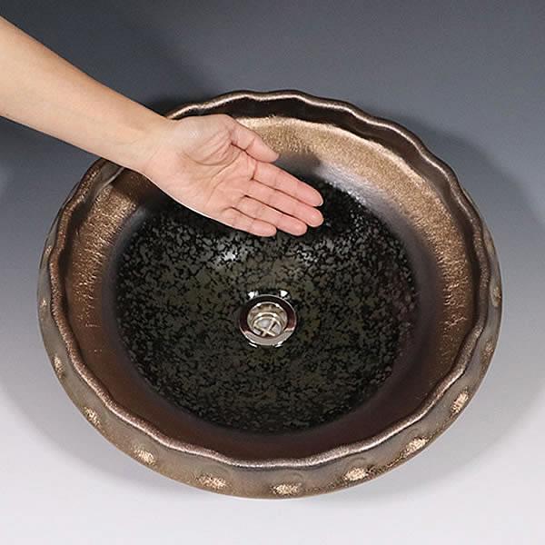 信楽焼の手洗いボール 11%OFFクーポン配布中】信楽焼 手洗い鉢 洗面ボウル 洗面ボール 陶器