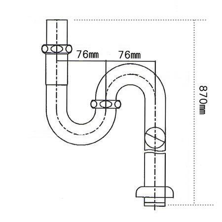 信楽焼 洗面ボウル用のロングSトラップ配管金具 32mm : しがらき 