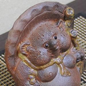 信楽焼 6号ひねり狸 たぬき タヌキ 古狸庵 開運 縁起物 可愛い 陶器