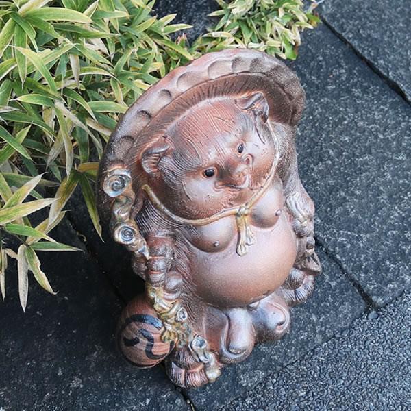 信楽焼 15号ひねり狸 たぬき タヌキ 古狸庵 開運 縁起物 可愛い