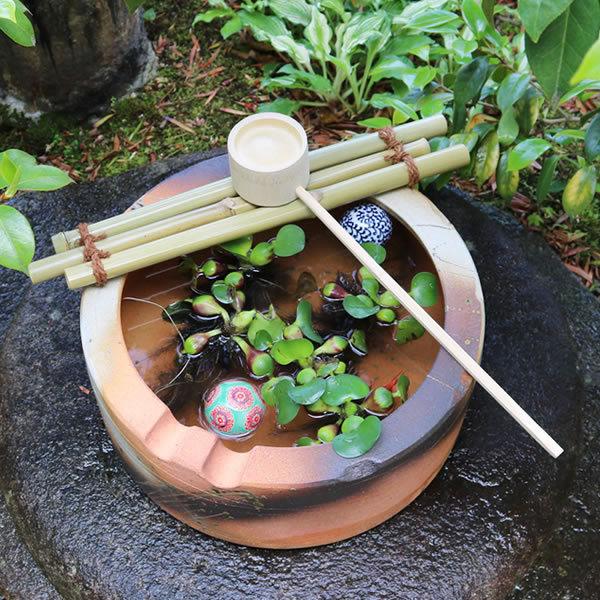 信楽焼 つくばい 竹付つくばい 金魚鉢 メダカ鉢 陶器 ツクバイ 信楽焼 つくばい 竹付つくばい 金魚鉢 メダカ鉢 陶器 ツクバイ