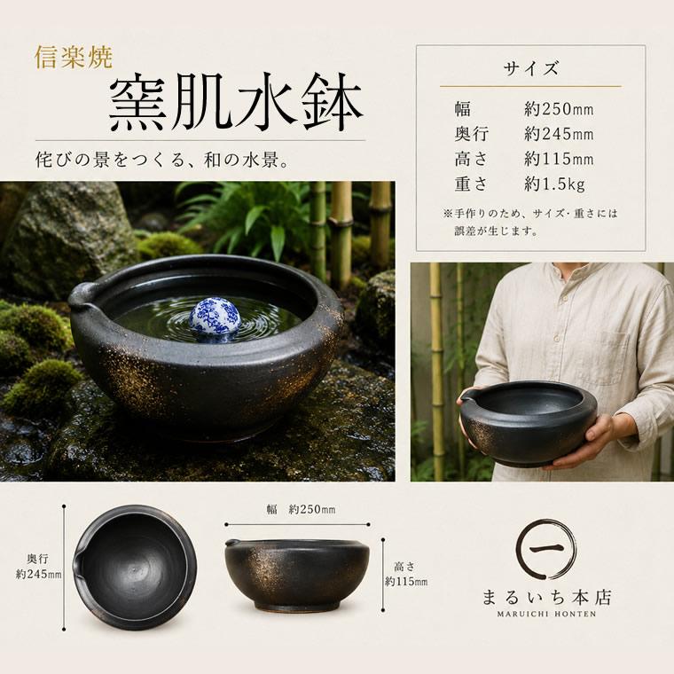 信楽焼 水鉢 めだか鉢 小さめ おしゃれ 庭園アイテム 和風 庭 陶器