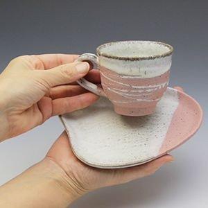 信楽焼 コーヒーカップ 陶器 おしゃれ 黒 白 和風 セット コーヒー碗皿