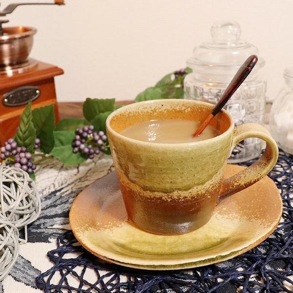 信楽焼 コーヒーカップ 陶器 おしゃれ 黒 白 和風 セット ソーサー