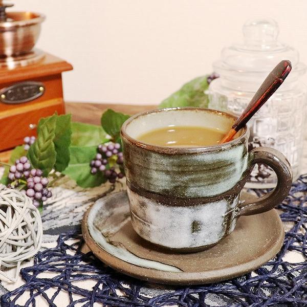 信楽焼 コーヒーカップ 陶器 おしゃれ 黒 白 和風 セット