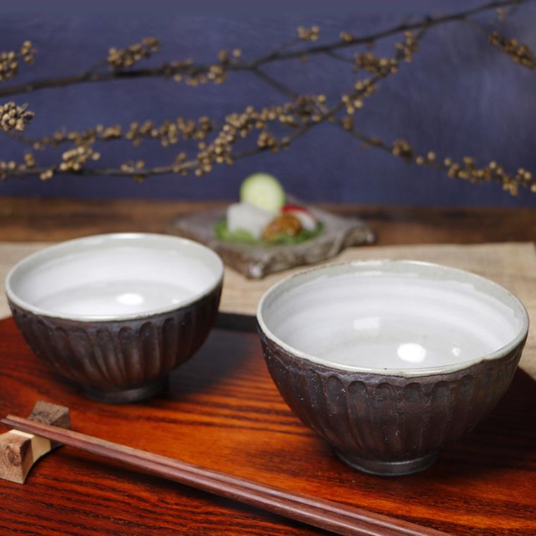 信楽焼 夫婦茶碗 飯碗 お茶碗 ペアセット おしゃれ ご飯茶碗 和食器