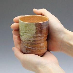 信楽焼 ゆのみ 古信楽湯呑 大 土もの湯のみ茶碗 陶器コップ 湯呑み