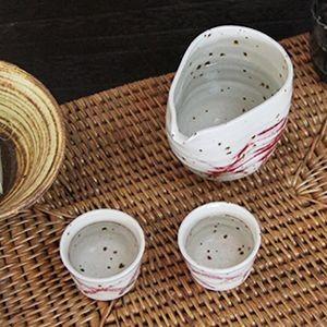 信楽焼 酒器セット 紅彩酒器セット 徳利 盃 日本酒 ぐい呑み 注器 片口