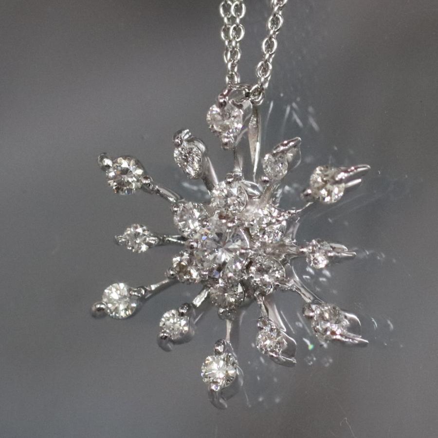 K18WGダイヤモンドペンダント D0.70 5.8g 雪の結晶モチーフ : 鴫原質店  