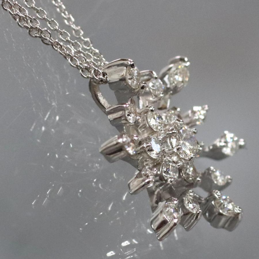 K18WGダイヤモンドペンダント D0.70 5.8g 雪の結晶モチーフ : 鴫原質店  