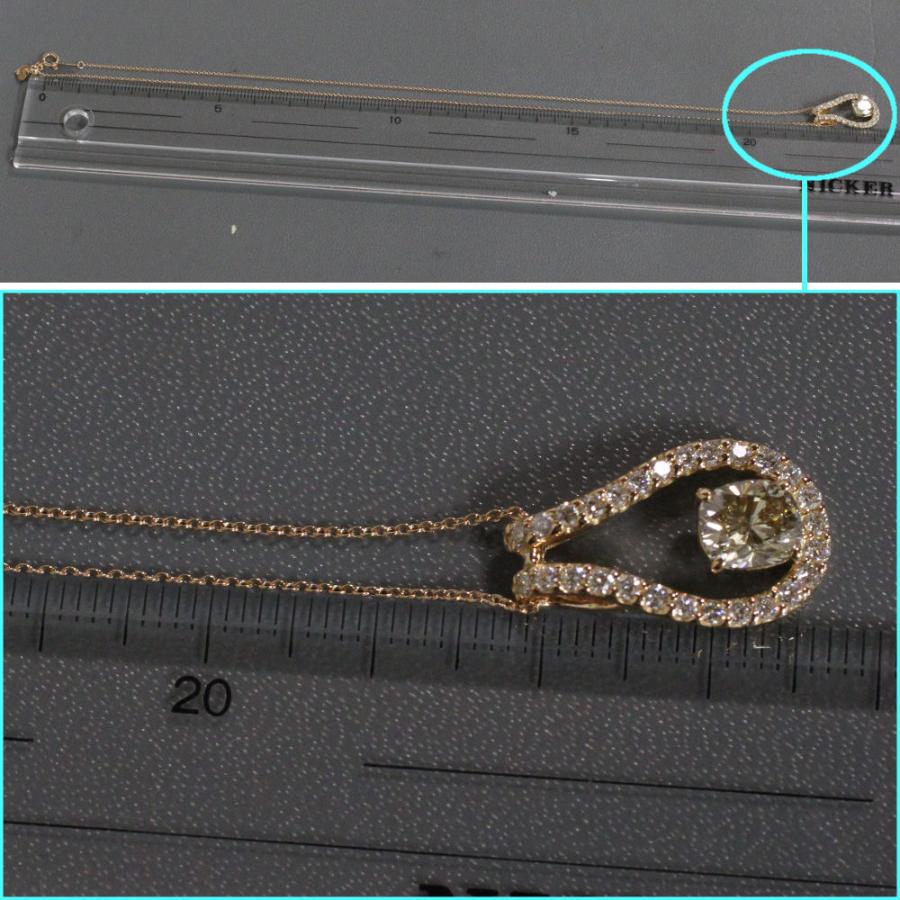 K18ブラウンダイヤモンドペンダント D1.009 D0.36 3.7g ソーティング  