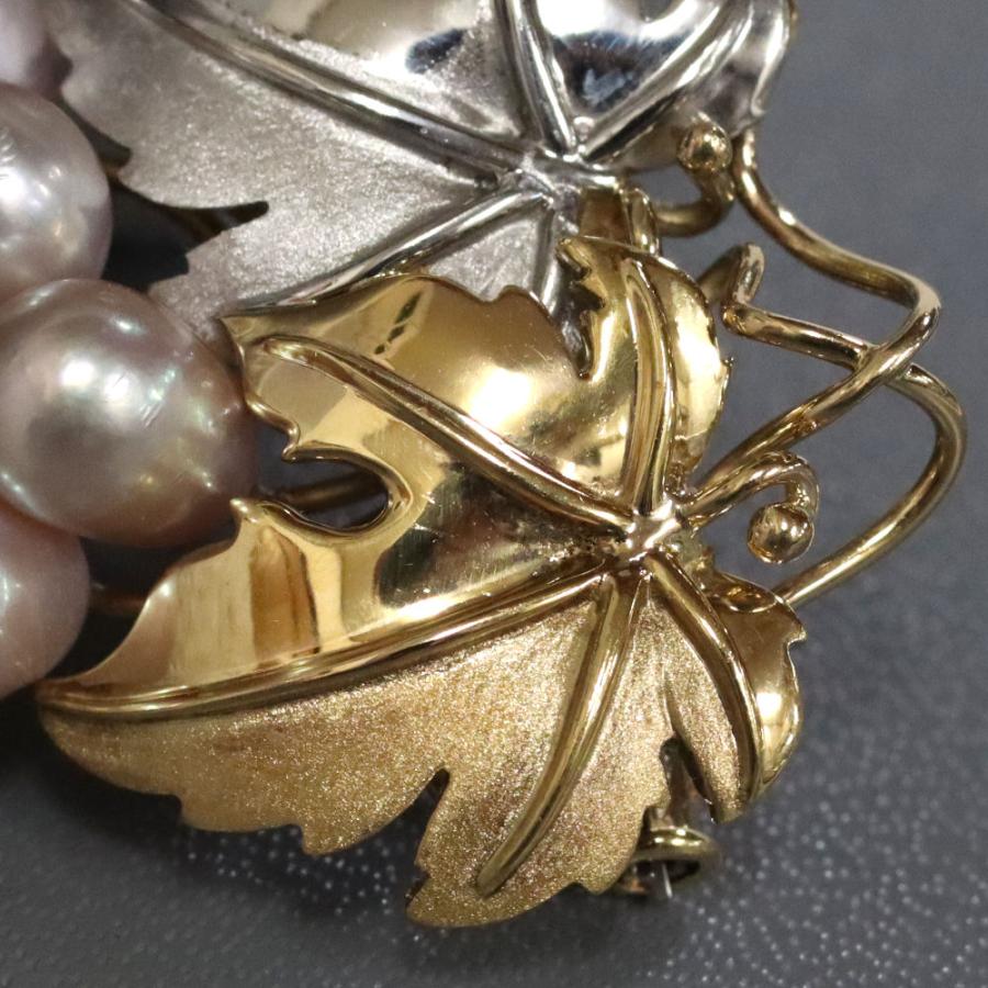 MIKIMOTO パール 蝶 ブローチ K18WG 3.9g 約6.5mm