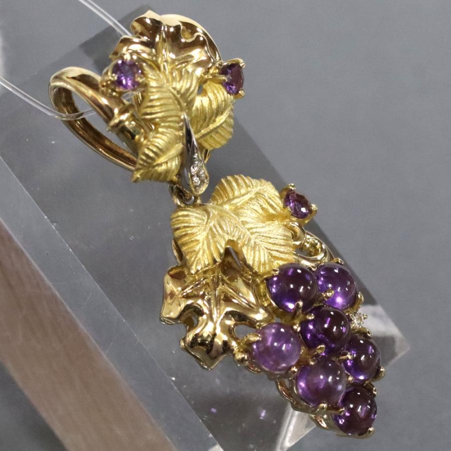 K18アメジストダンシングペンダントトップ AM3.47 D0.22 D0.048 17.8g  