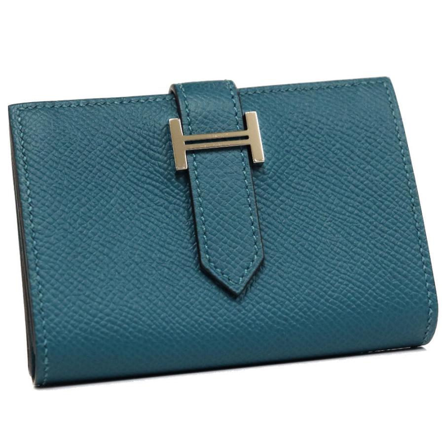 素晴らしい価格 エルメス ベアンミニ D刻印 ヴォーエプソン ヴェールボスフォール 二つ折り財布 Floridapace Gov