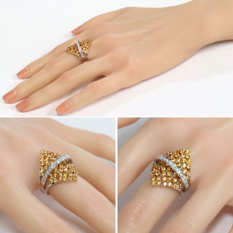 K18オレンジサファイアダイヤモンドリング S3.66 D0.37 13.1g #15.5