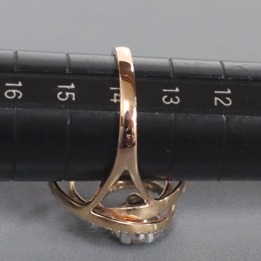 K18PGダイヤモンドリング　13号 13号 ダイヤモンド ブラックダイヤモンド リング・指輪 K18PGピンク