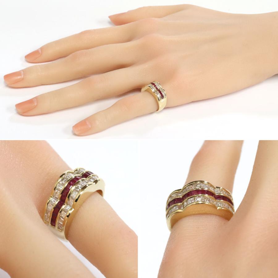 K18ルビーダイヤモンドリング R0.80 D1.30 7.7g #9 : 鴫原質店 - 通販  