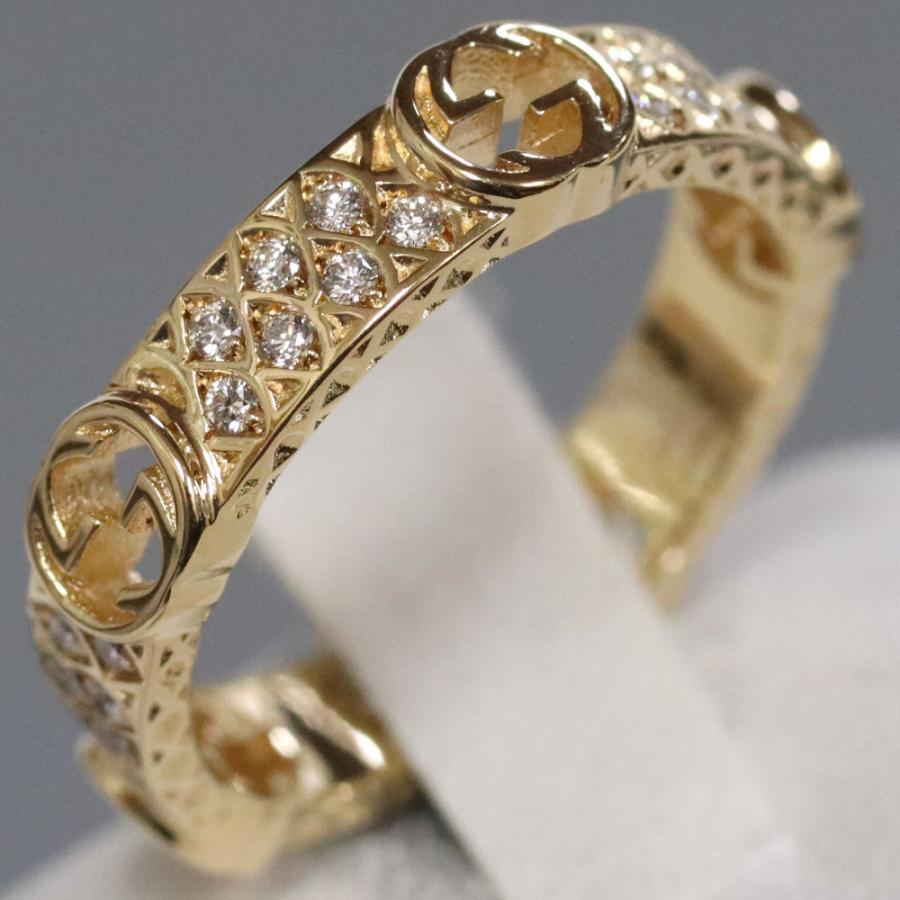 GG グッチ インターロッキングG ダイヤモンドリング 750 3.9g #9  