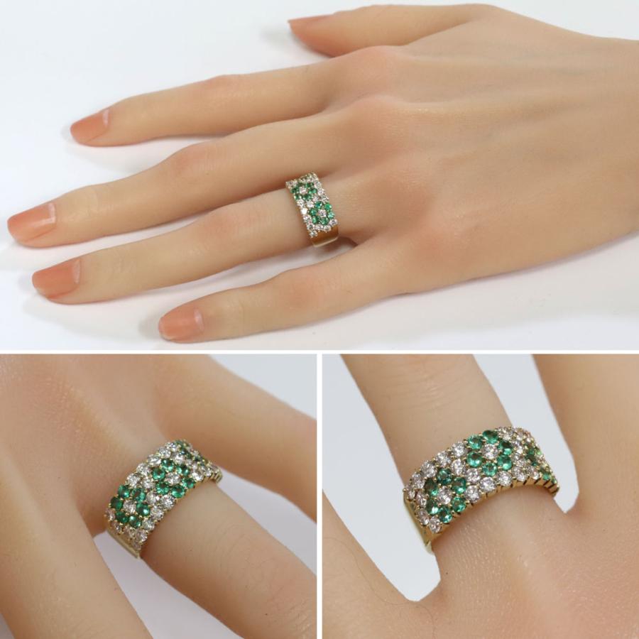 K18 エメラルド ダイヤモンド リング #13.0 指輪 アクセサリー 【公式