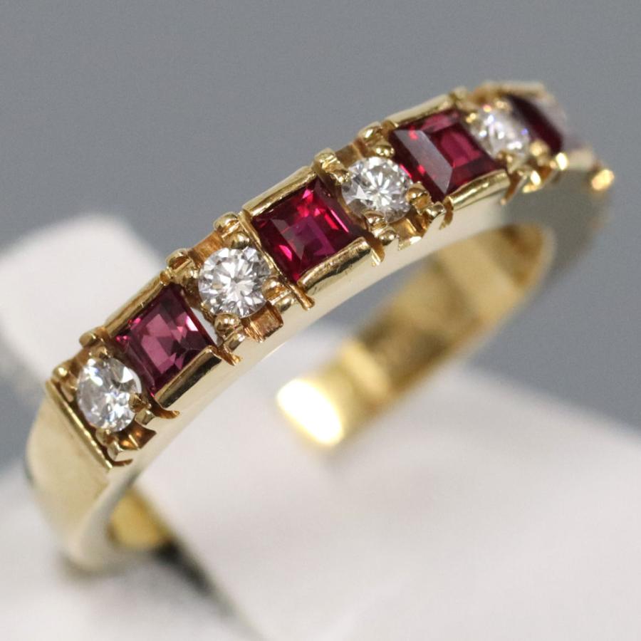 Aquascutum アクアスキュータム 750ルビーダイヤモンドリング 4.7g #12  