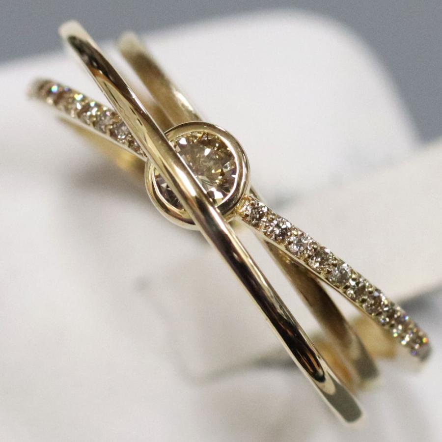 K18/Pt850ダイヤリングD1.06