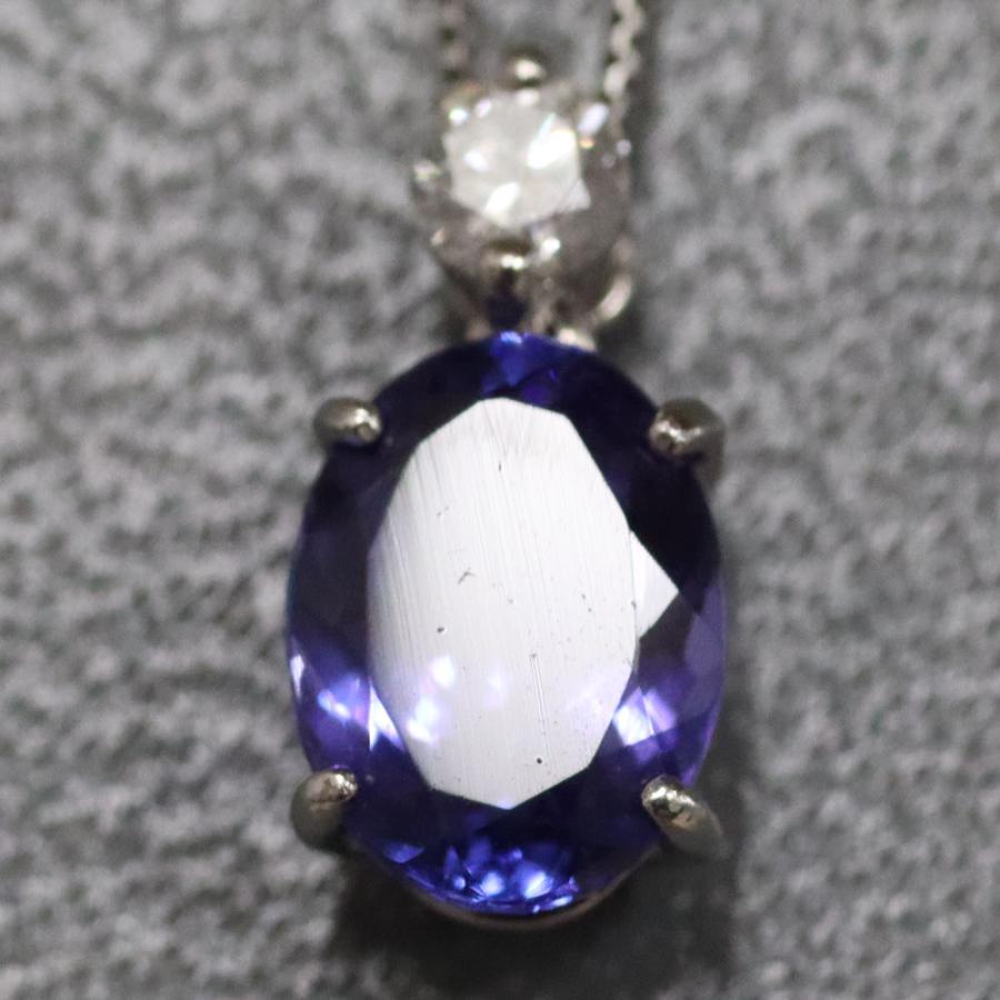 Pt900/850タンザナイトダイヤモンドペンダント TZ1.51 D0.12 2.7g  