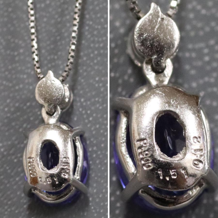 Pt900/850タンザナイトダイヤモンドペンダント TZ1.51 D0.12 2.7g  