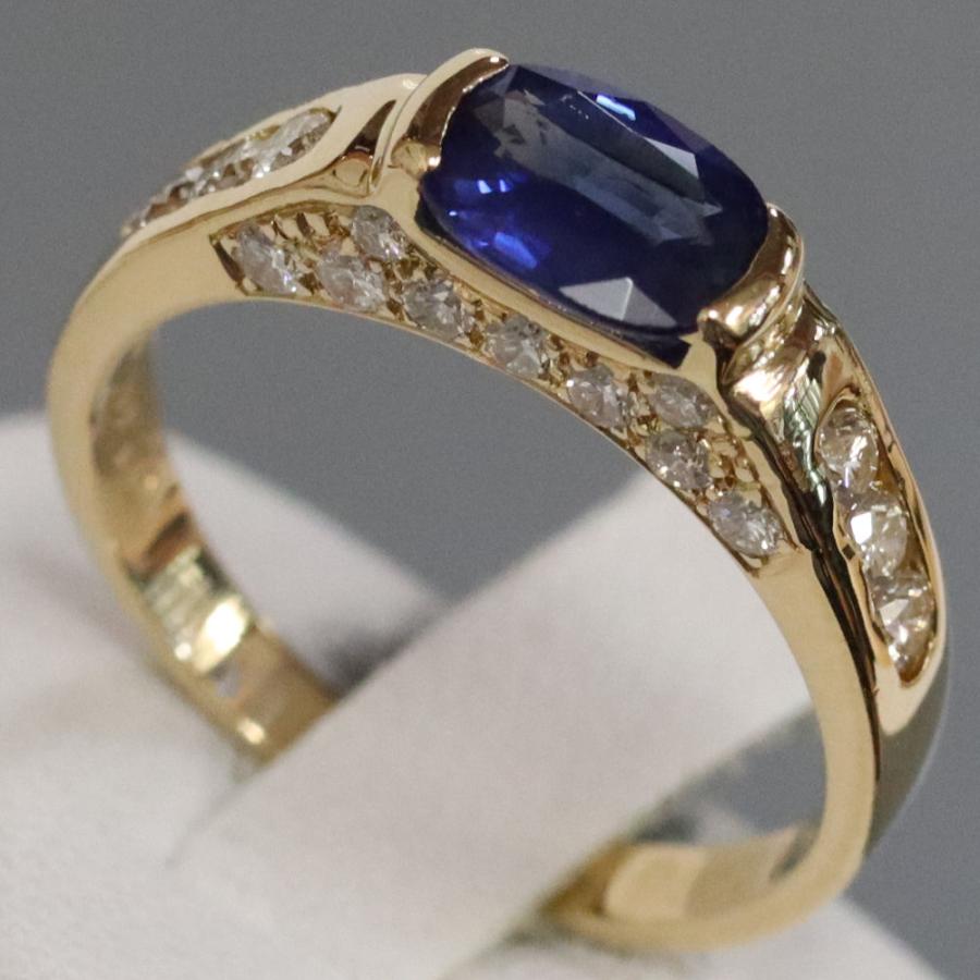 K18サファイアダイヤモンドリング S0.882 D0.50 3.4g #12 : 鴫原質店  