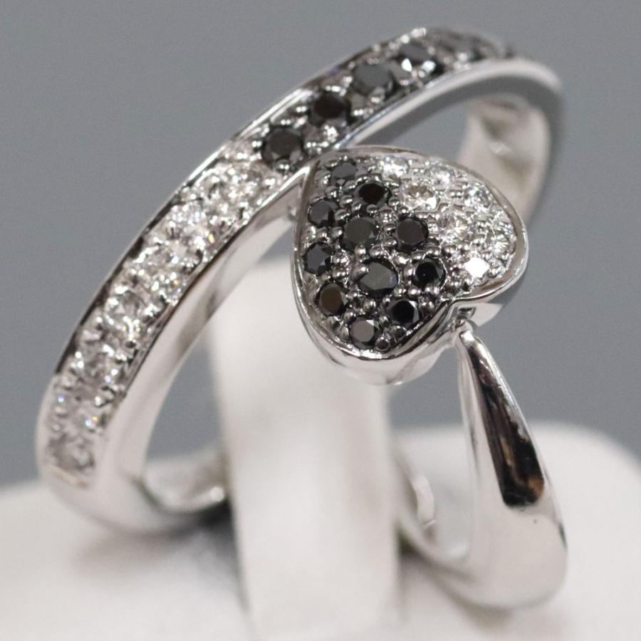 K18WG ブラックダイヤモンド リング