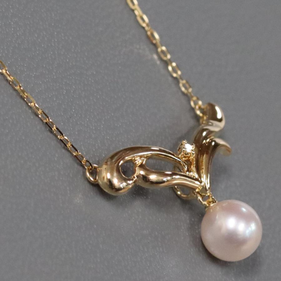 TASAKI タサキ K18パールダイヤモンドネックレス D0.01 3.9g : 鴫原  