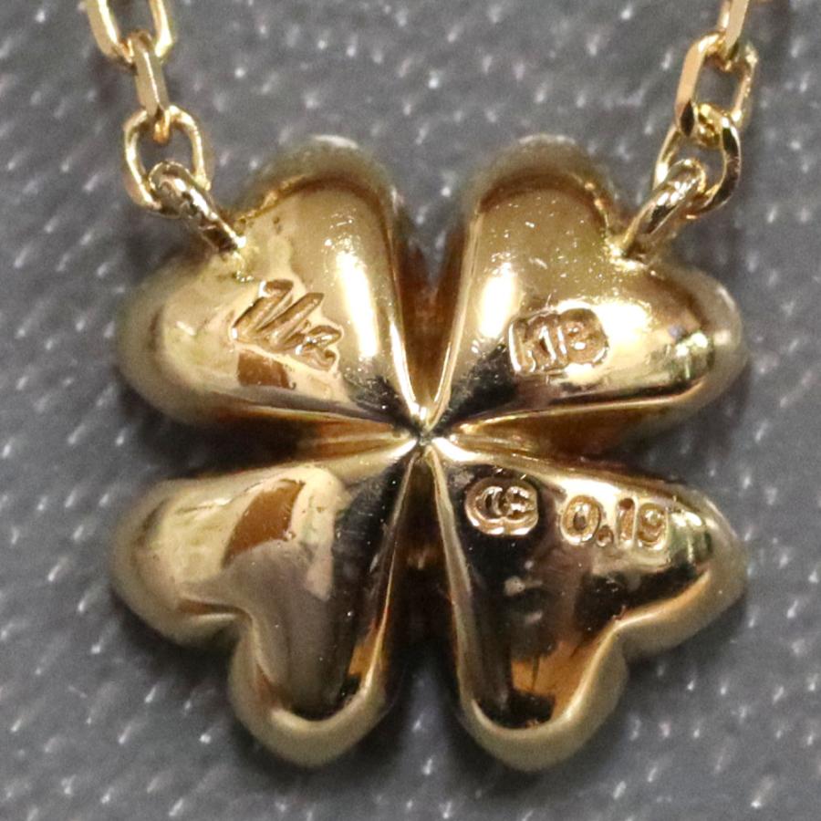 Uzuri K18ダイヤモンドネックレス クローバーモチーフ D0.19 2.6g  