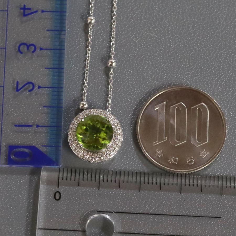 K18WGペリドットダイヤモンドネックレス Pe2.69 D0.35 4.7g : 鴫原質店  
