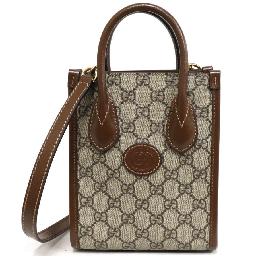 【中古】グッチ インターロッキングG付き ミニトートバッグ(671623 92TCG 8563)美品 ショルダーバッグ GUCCI（グッチ） インターロッキングG付き ミニトートバッグ(671623