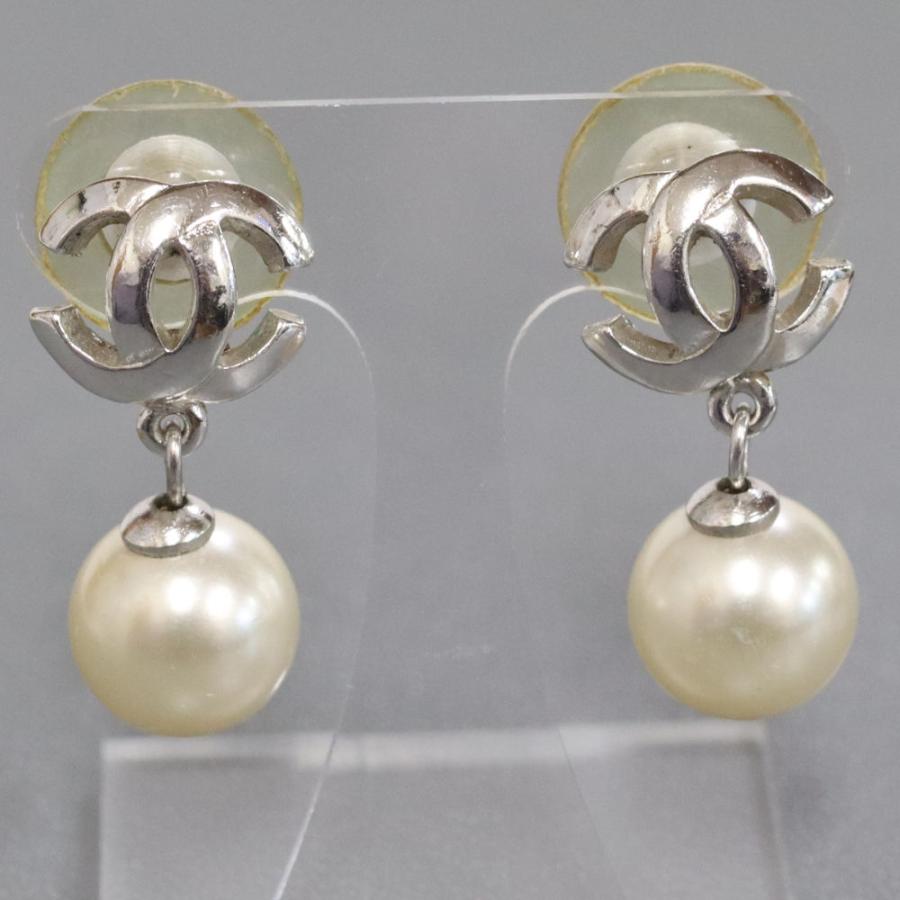 CHANEL シャネル ココマーク フェイクパール ピアス 05C : 鴫原質店  