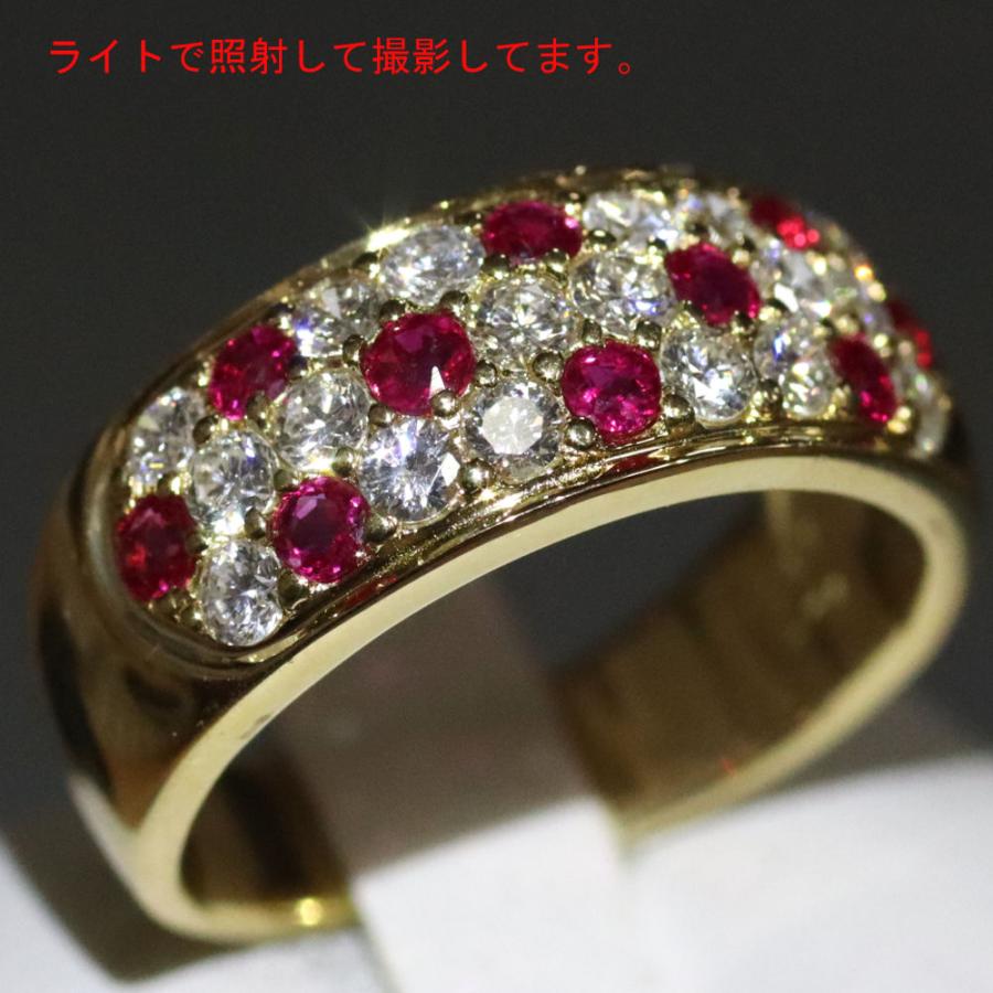 k18 ルビー ダイヤモンドリング ルビー ダイヤモンド リング K18 ピンクゴールド ルビー 0.6ct